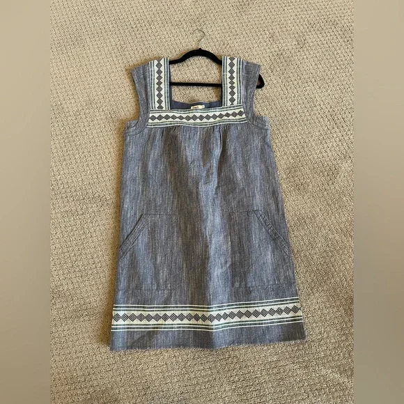 Faherty Hailee Dress Navy Jacquard Small - Picture 4 of 11